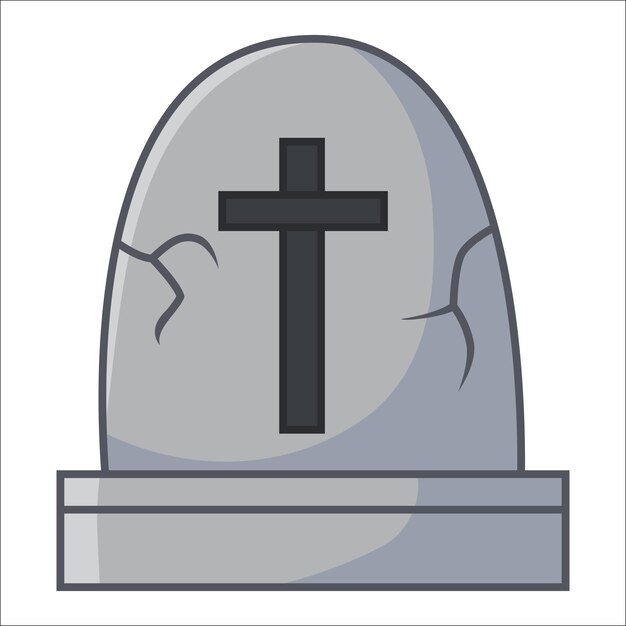 La lápida del cementerio aislada sobre un fondo blanco