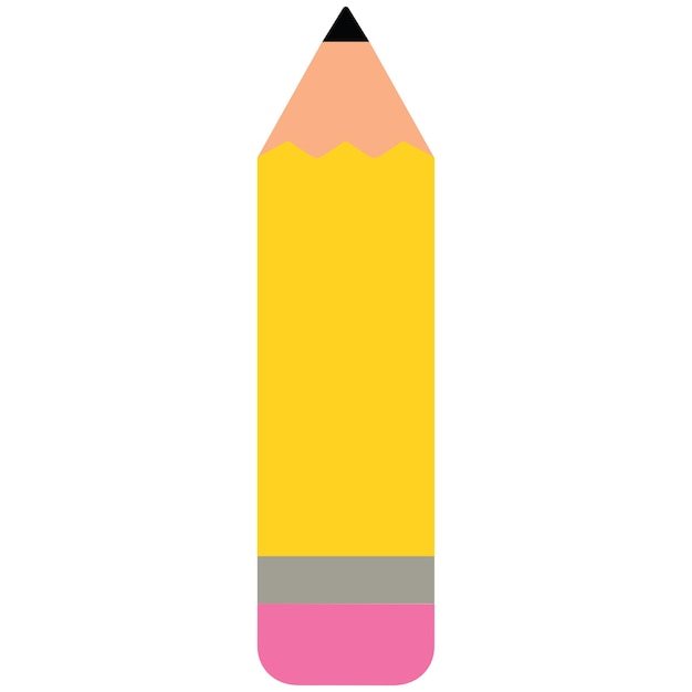 Un lápiz amarillo brillante con una goma de borrar rosa perfecto para escribir y dibujar