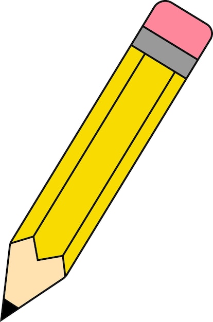 Lápiz amarillo Clipart Fondo blanco