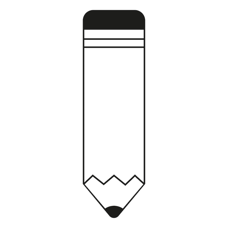 Vector lápiz azul de dibujos animados útiles escolares estilo doodle