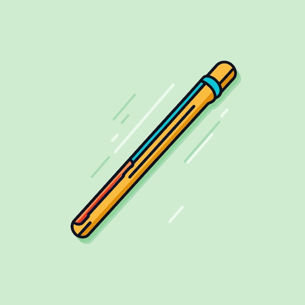 Un lápiz con un bolígrafo azul en la parte inferior.