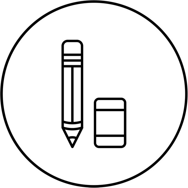 Lápiz y borrador Icono