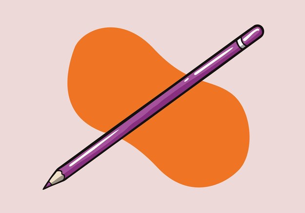 Lápiz de color dibujado a mano. Lápices de colores de estilo de dibujos animados. Icono plano vectorial.