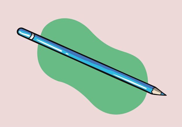 Lápiz de color dibujado a mano. Lápices de colores de estilo de dibujos animados. Icono plano vectorial.