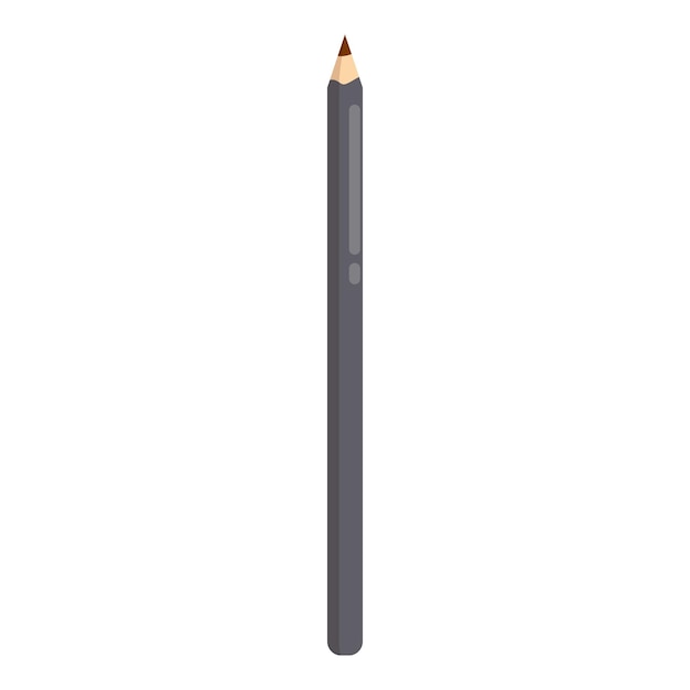 Lápiz de color gris oscuro de pie aislado sobre un fondo blanco
