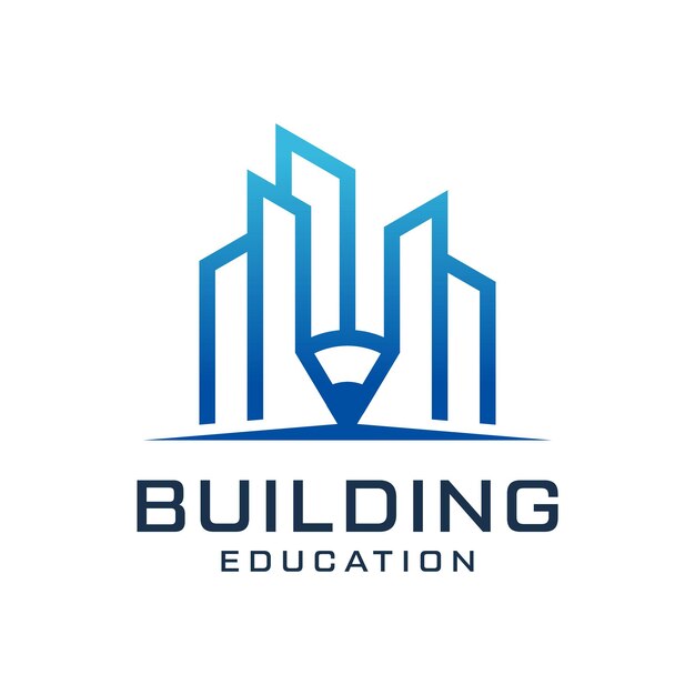 Lápiz Construcción Bienes Raíces Construcción Línea Contorno Icono Logotipo Diseño