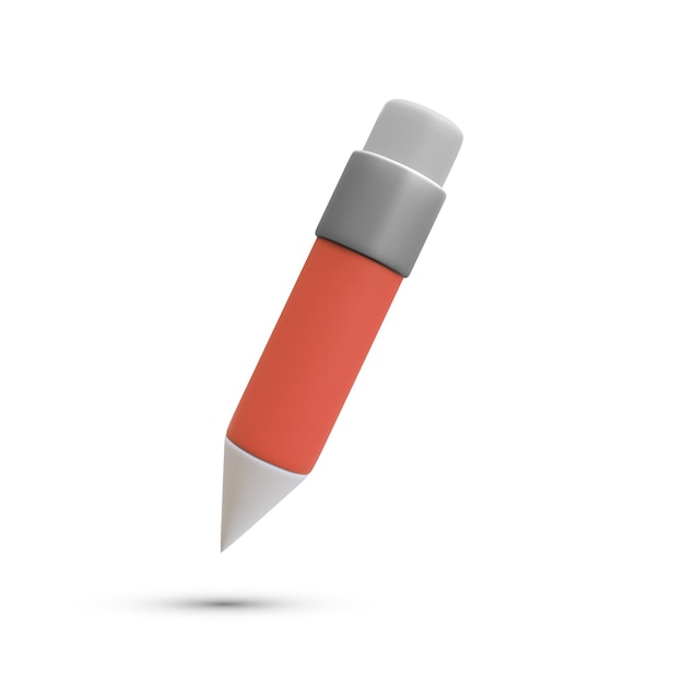 Lápiz con goma de borrar aislado sobre fondo blanco. Lápiz con goma de borrar en moderno diseño plano simple. Ilustración vectorial.