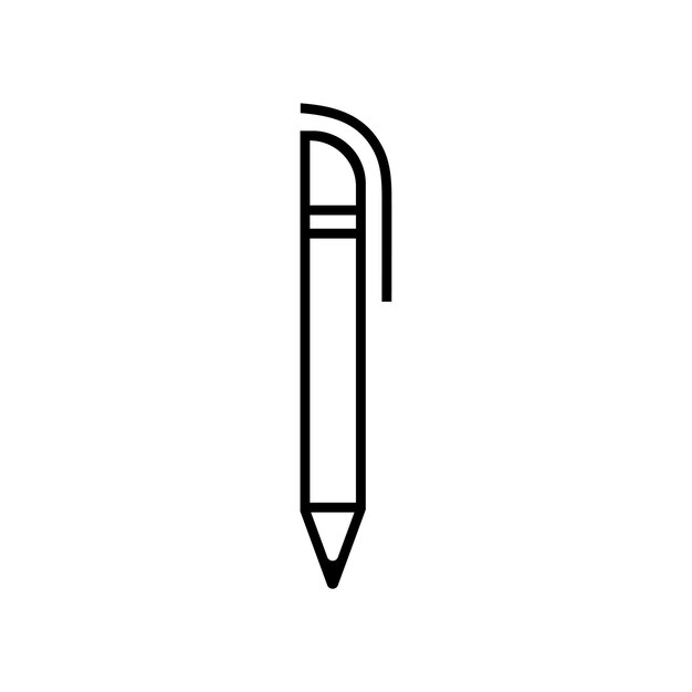 Lápiz Icono lineal Símbolo vectorial Contorno negro Icono de lápiz