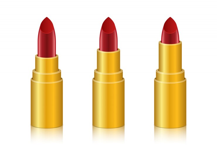 Vector lápiz labial aislado sobre fondo blanco.