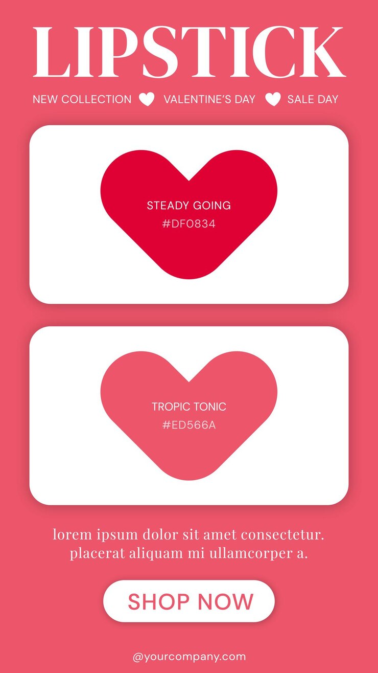 El lápiz labial del día de San Valentín en la historia de Instagram