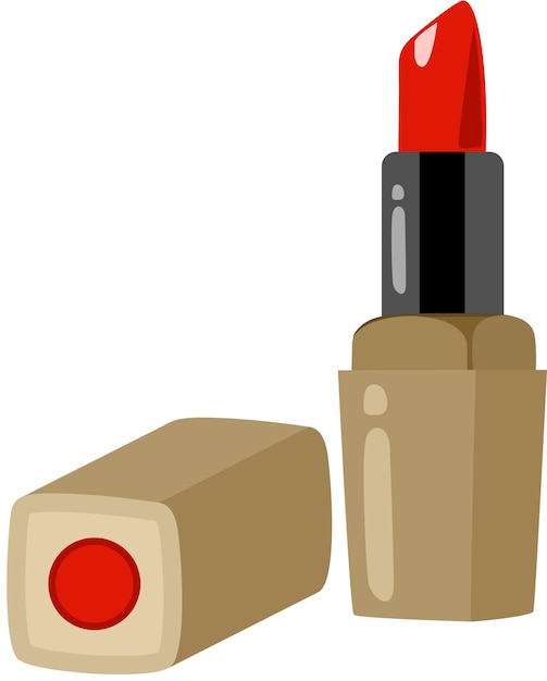 El lápiz labial rojo aislado en blanco
