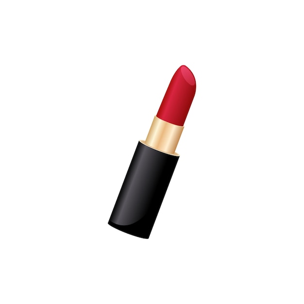 lápiz labial rojo en una caja de oro