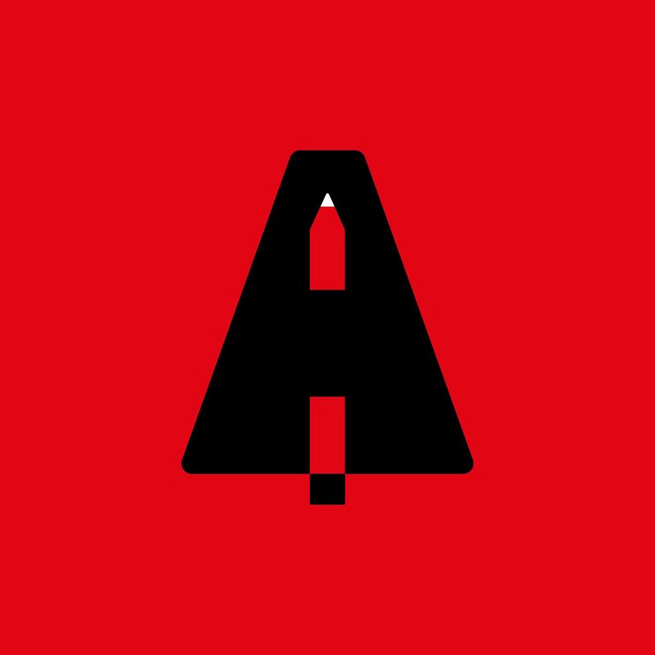 Vector lápiz lineal de forma abstracta geométrica con logotipo de icono creativo para su empresa.