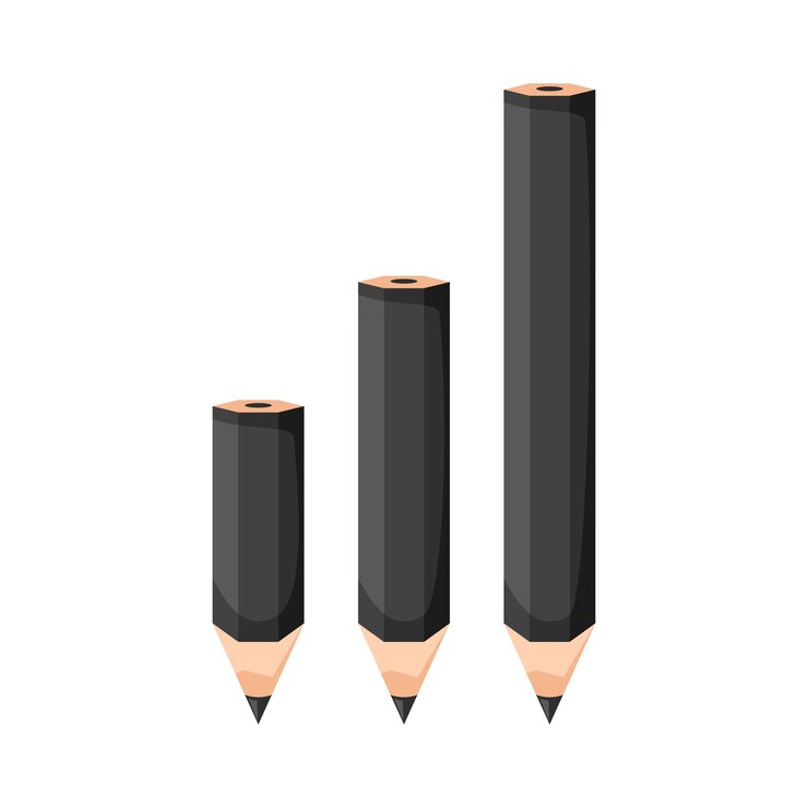 Vector lápiz de madera negro para dibujar