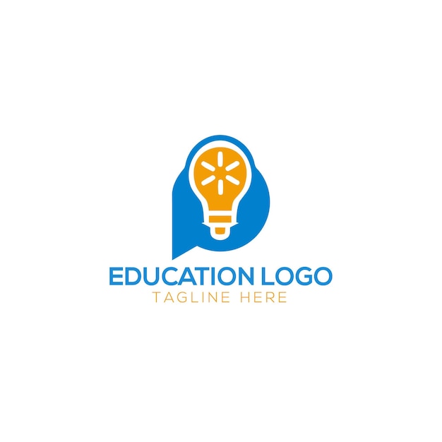 Lápiz de plantilla de diseño de logotipo de educación e icono de libro estilizado