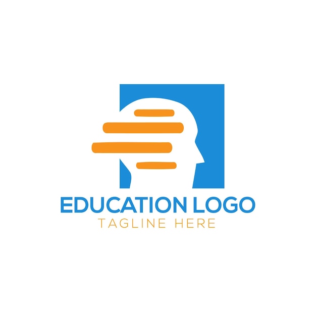 Lápiz de plantilla de diseño de logotipo de educación e icono de libro estilizado