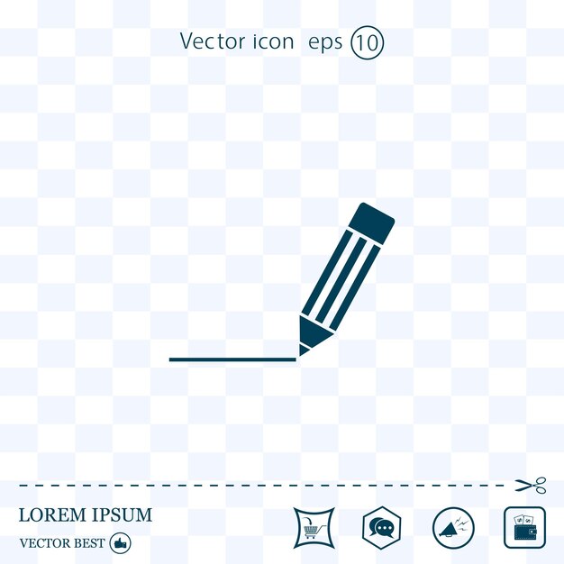 Lápiz, pluma, papelería, notas, símbolo, vector, ilustración, en, un, fondo claro, eps, 10