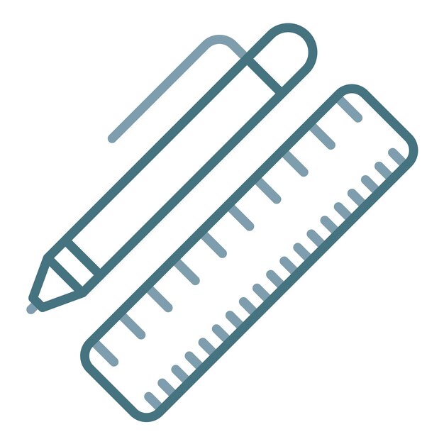 Lápiz y regla para ilustraciones planas