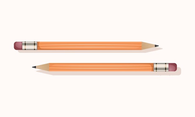 Un lápiz simple para la escuela para dibujar diseño de iconos de ilustración vectorial