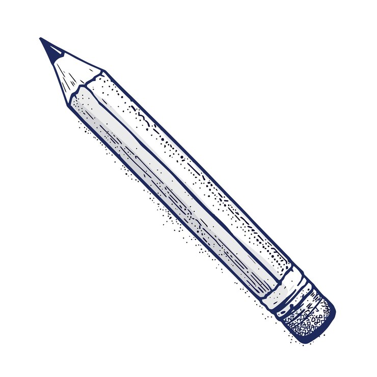 Vector un lápiz con un trazo azul