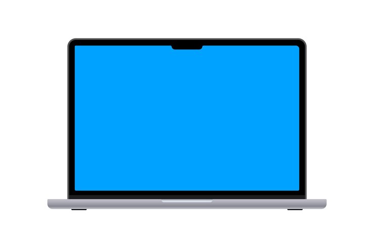 Vector laptop aislado en un fondo blanco pantalla de la computadora maqueta de computadora portátil moderna vista frontal ilustración vectorial