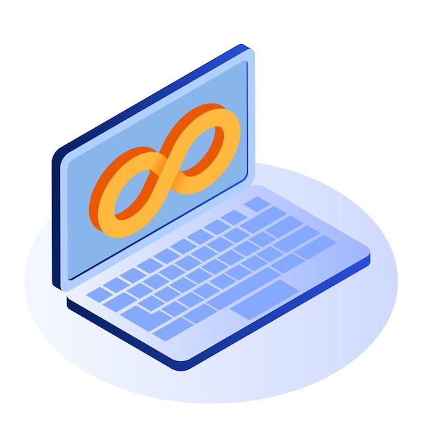 Laptop de aprendizaje digital en línea infinito
