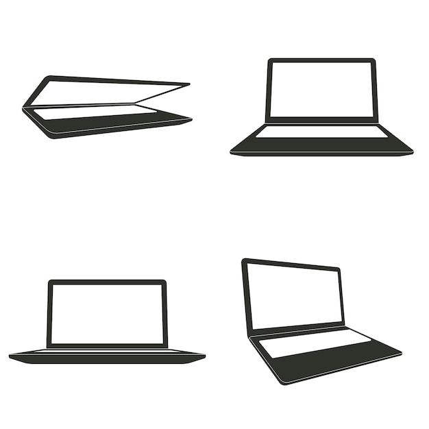 Laptop brillante moderno aislado en vector blanco
