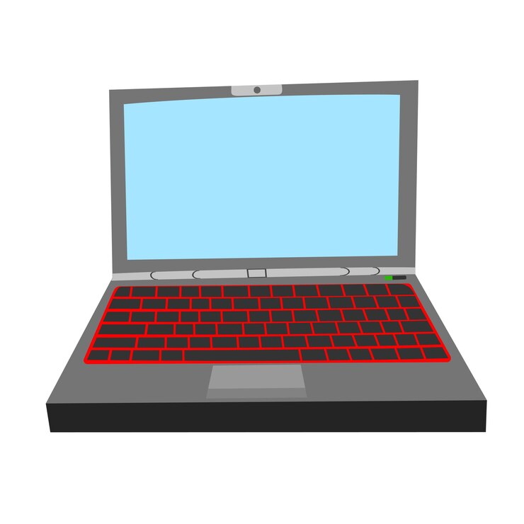 Vector laptop una computadora personal relativamente pequeña y liviana una ilustración de diseño plano