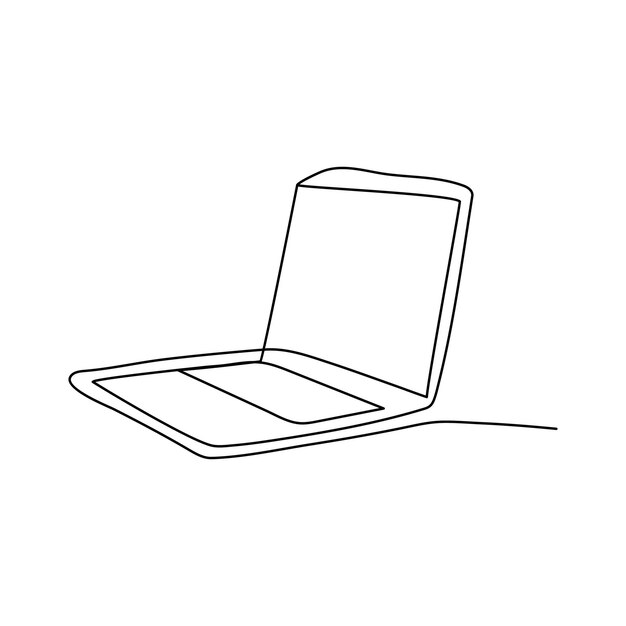 Laptop Computer Line Art