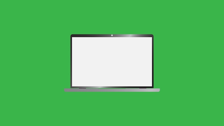 Vector laptop con fondo de pantalla verde diseño sencillo del icono del portátil