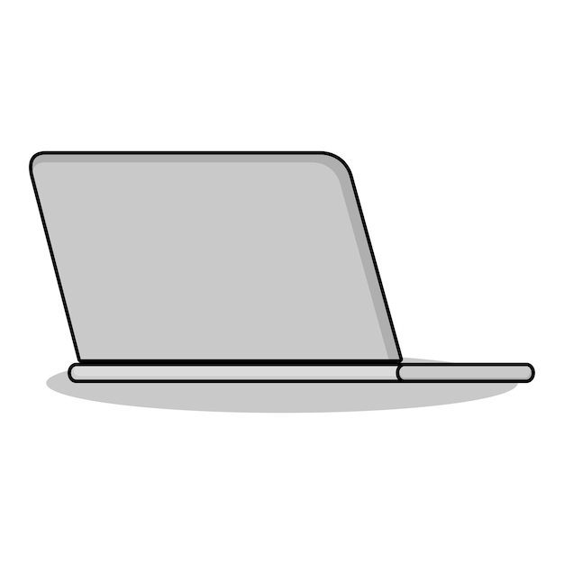 Laptop icono vector ilustración vista lateral aislado sobre fondo blanco