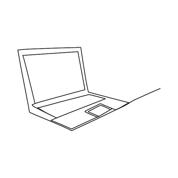 Laptop Line Drawing