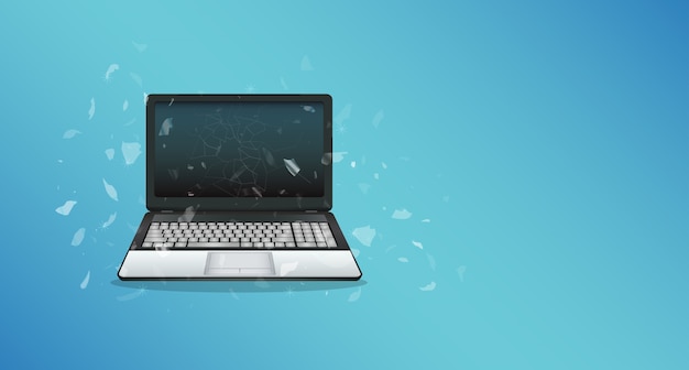 una laptop con pantalla rota