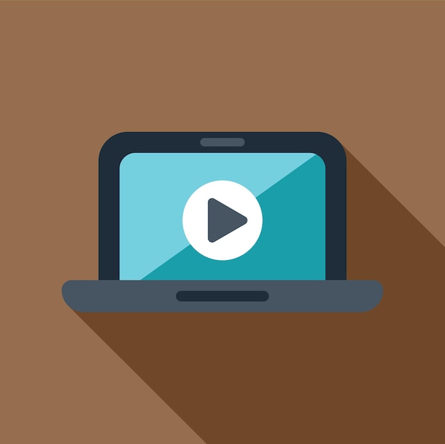 Laptop que muestra el botón de reproducción para la transmisión de contenido multimedia