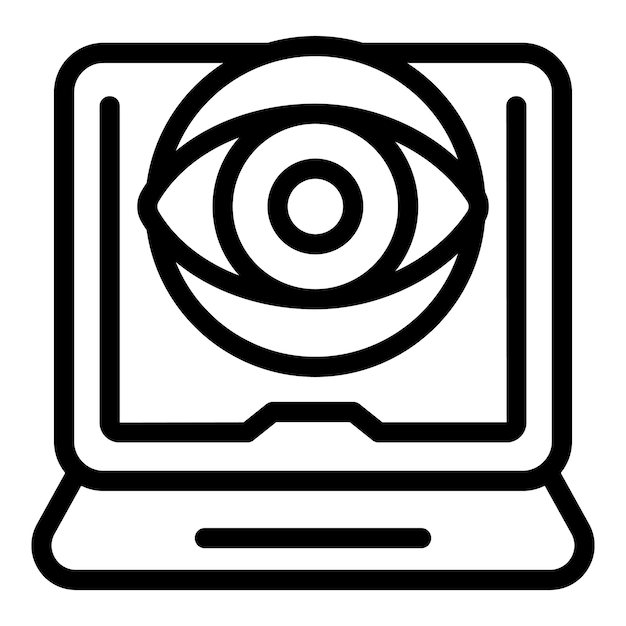 Laptop que muestra un ojo que simboliza el concepto de tecnología de visión por computadora