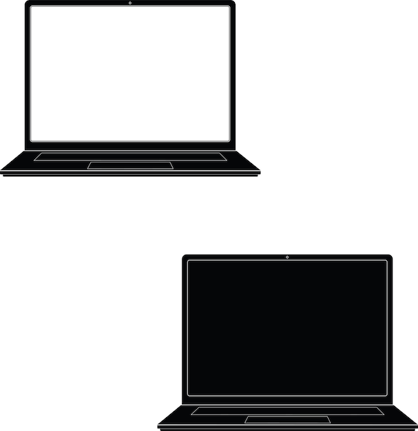 Laptop vector diseño silueta maquetas hechas a mano