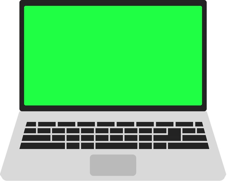 Vector laptop with green screen