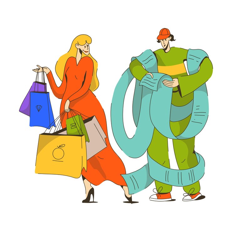 Vector el largo recorrido por las compras de recibos