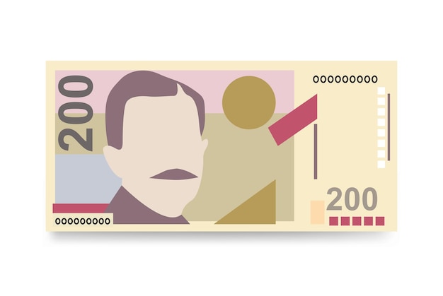 Lari georgiano Japan Yen Vector Illustration Georgia money set paquete de billetes Papel moneda 200 GEL