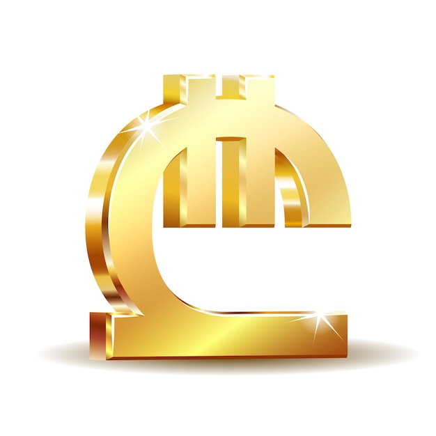 Lari georgiano símbolo de moneda signo de dinero dorado