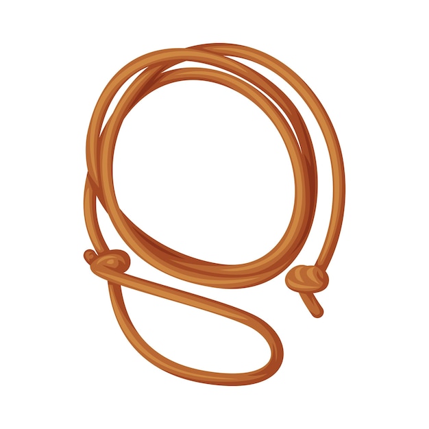 Lasso o Lariat Loop de cuerda como ilustración vectorial de objetos del Oeste Salvaje