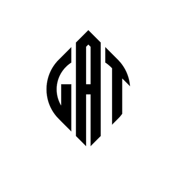 LAT diseño de logotipo de letra de círculo con forma de círculo y elipse LAT letras de elipse con estilo tipográfico Las tres iniciales forman un logotipo de círculo LAT emblema de círculo Monograma abstracto letra marca vector