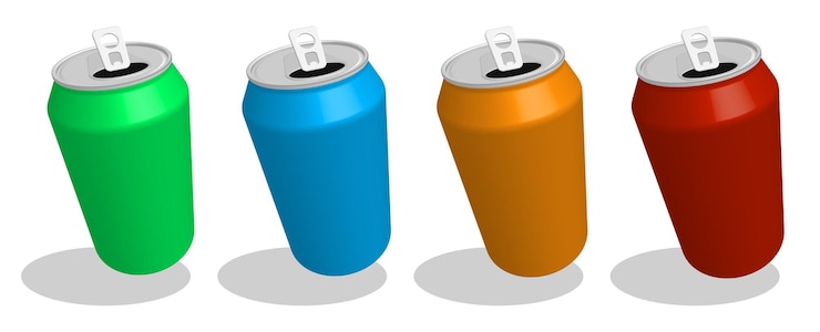 Vector una lata de aluminio brillante realista para refrescos plantilla para la publicidad del producto con su