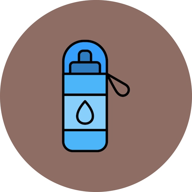 una lata azul de aceite con una cubierta azul que dice gota de agua en ella