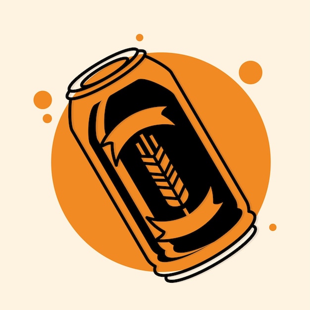 Vector lata de bebida de cerveza