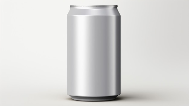 Vector una lata de cerveza se muestra en un fondo gris