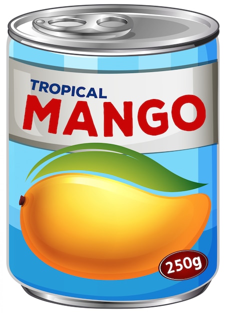 Una lata de jarabe de mango