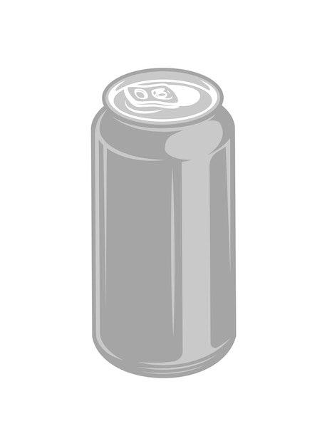 Lata metálica en blanco para beber cerveza, refresco, agua, jugo, embalaje, vacío, simulacro, contenedor de aluminio, vector