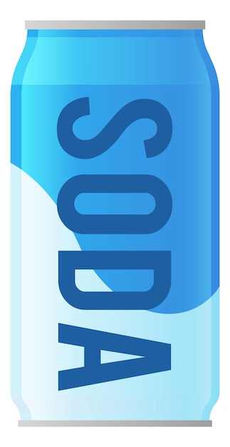 Lata de soda azul Icono de bebida fría de metal