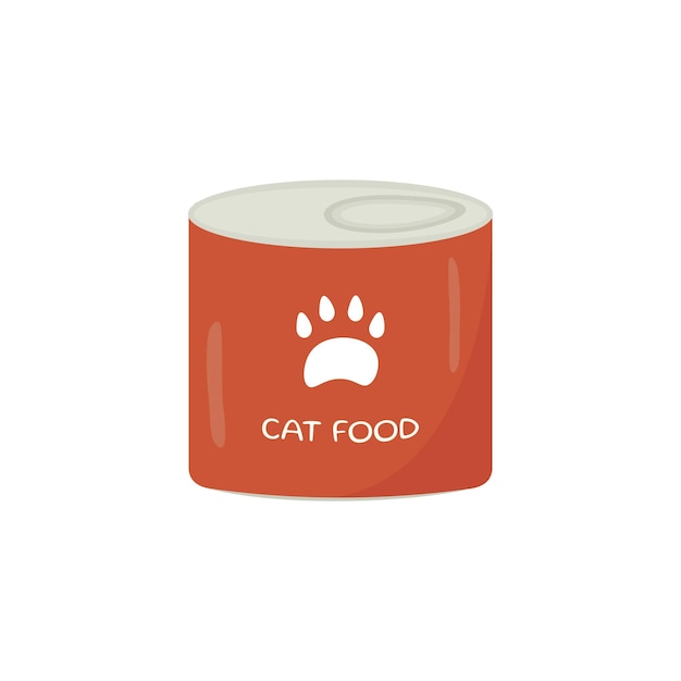 Latas de alimentos enlatados para gatos alimentos húmedos para mascotas vector eps 10